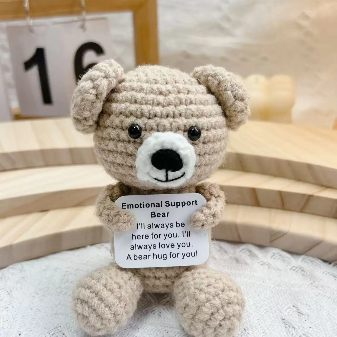 Handmade Crocheted Bear Ornament, Emotional Support Decor, Perfect Gift for Friends and Family, Unique Handcrafted Animal Sculpture, Amigurumi Gift, Crochet Animals