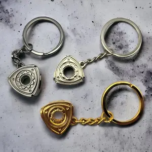 Mini Rotary Engine Keychain Dorito Triangle RX7 RX8 Automotive Part Car Mechanic JDM Drifting Gift in Zinc Alloy