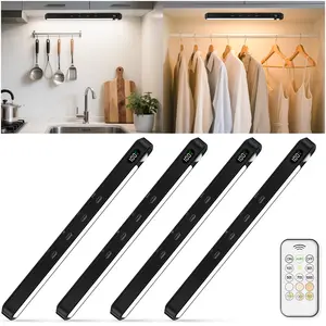 Under Cabinet Lights with Motion Sensor, 1500mAh USB Rechargeable LED Closet Light, Dimmable 3 Color Temps & 5 Brightness Levels, Magnetic Installation with Power Display, for Kitchen, Wardrobe, Stairs, Hallway, Garage – Renter-Friendly, Mother's Day Gift