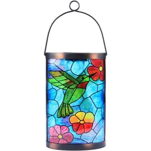 Hanging Solar Lantern Outdoor Decorative  LED Solar Hummingbird Lights Tabletop Lamp for Outdoor Patio Garden