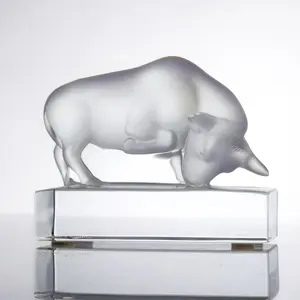 Lalique Crystal Bull Paperweight