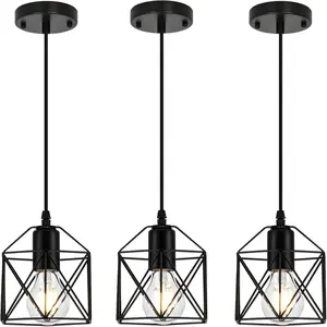 1-Light Hanging Pendant Light Fixture, Black Lights Kitchen Island, Farmhouse Lighting with Bedroom Dining Room, E26 Base, Bulbs Not Included