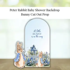Cute Rabbit Baby Shower Backdrop, Bunny Cut Out Prop