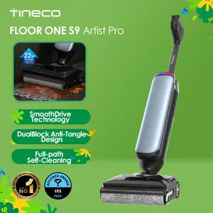 Tineco Floor One S9 Artist Pro Wet Dry Vacuum Cleaner, 22kPa Suction, 360° SmoothDrive, Anti-Tangle Design, 185°F Flashdry, 75 Min Runtime, Dual-Edge Cleaning, 180° Lay-Flat