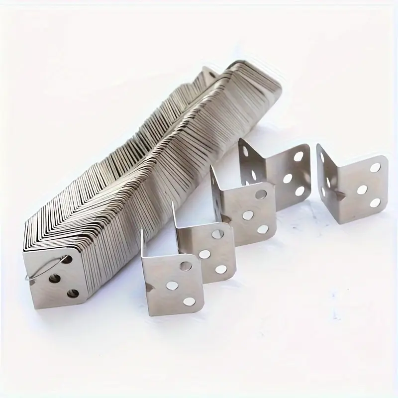 Set of 10 Durable L-Shaped Metal Angle Brackets, Designed for 90 Degree Corner Support, Perfect for Furniture Assembly Shelves