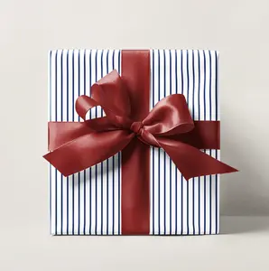 Navy Striped Wrapping Paper Roll