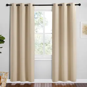 NICETOWN Room Darkening Curtain Panels for Cafe， Biscotti Beige， 2 Panels， W42 x L78 -inch， Thermal Insulated Grommet Room Darkening Draperies/Drapes for Window