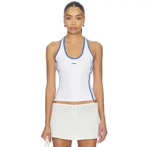 Ksubi Sott Idol Racer Tank Top in White & Blue