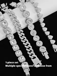 Water diamond decorative bracelet, Multilayered bangles, fashion birthday gift accessories that can be layered, modern and luxurious accessories, Cuban bracelet, suitable for daily wear and dating occasions, and also a small gift