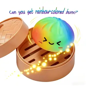 Dumpling Squishy – Mystery Bun Fidget Toy Soft TPR Material 3.35" x 2.17" Stress Relief Fun Unboxing Surprise Design Varies| Easter Children's Day prank& Spring Basket Gift