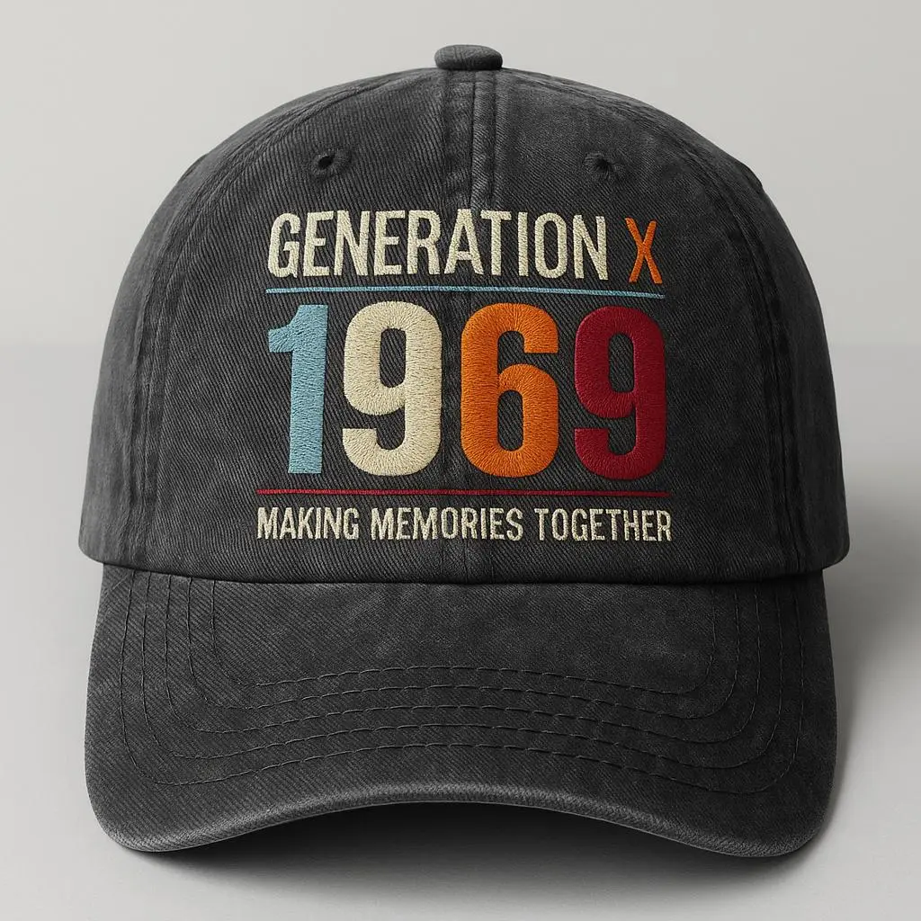 Custom Year Embroidered Gen X Hat, Generation X making memories together Hat, Funny Birthday Gift For Parents