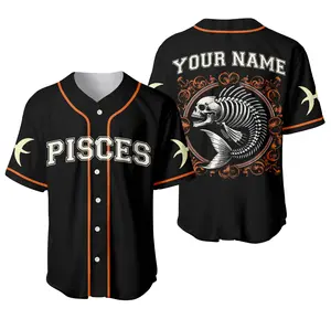 Custom Pisces Zodiac Baseball Jersey Shirt, Pisces Zodiac Shirt, Star Sign Shirt, Pisces Birthday Shirt, Zodiac Sign Shirt, Star Sign Gift
