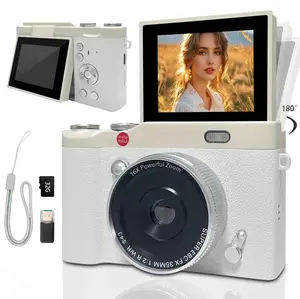 Upgraded version 2.0 Portable Digital Camera with 180° Flip Screen, Entry-Level Student Selfie Camera with 32GB Memory Card for Photo and Video, Perfect for Back-To-School Season, Perfect Holiday Gift