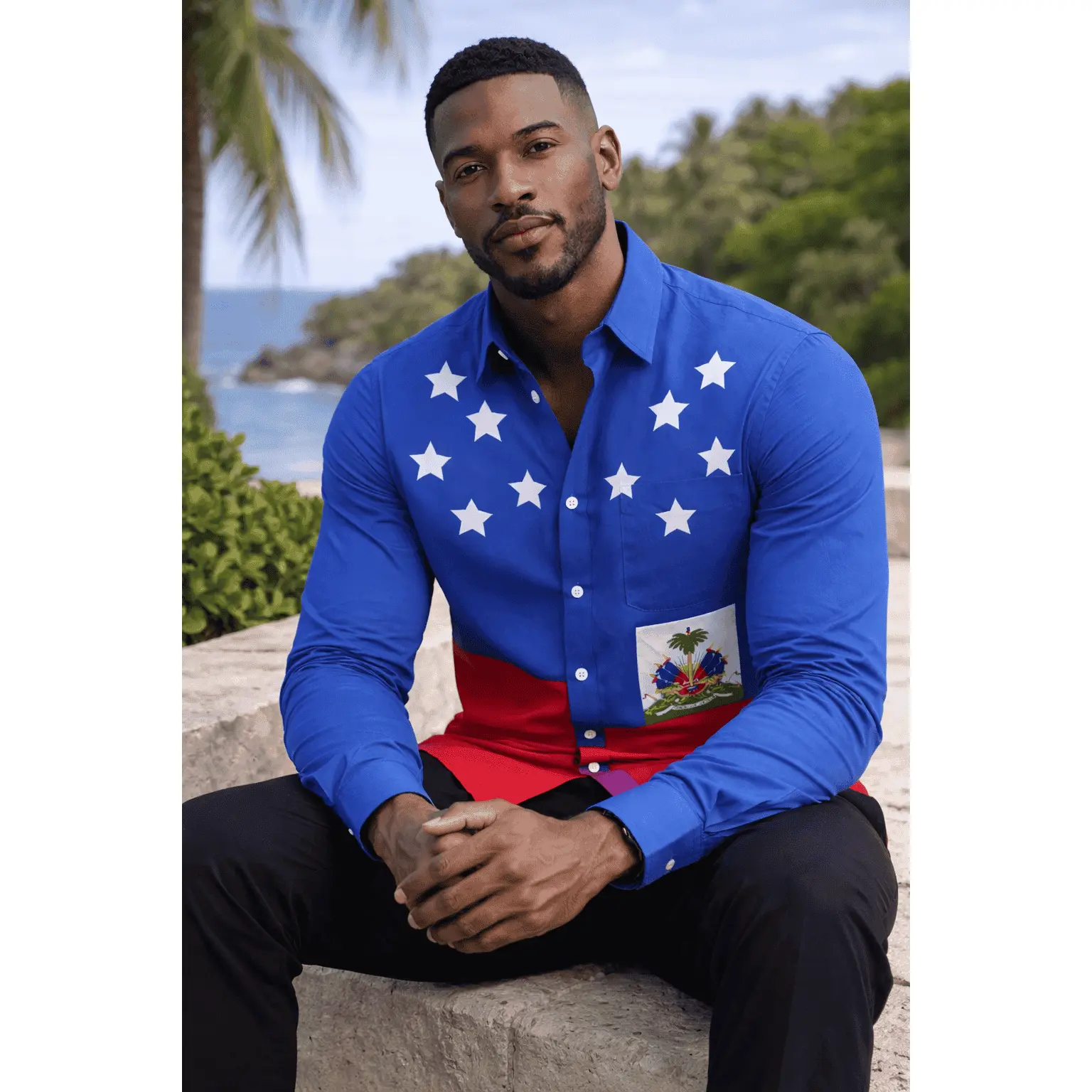 Long Sleeve Shirt Men Clothes Samoan Polynesian Shirts For Tribal Island Top Men's Shirt