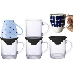 Mug Stacker Kitchen Cabinet Shelf Organizer for Cupboard and Pantry Organization - Expandable and Stackable Storage Solution for Tea Cups and Coffee Mugs - Save Space and Stay Organized (3Pcs Black)