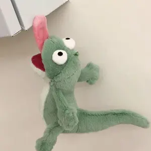 Green Sounding Small Lizard Abstract Funny Doll Tongue Sticking With Magnetic Attraction Gift Plush Toy