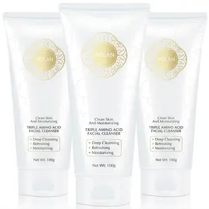 POLAN Triple Amino Acid Facial Cleanser |   Gentle Non-Irritating Sulfate Free No Tightness After Washing Moisturizing For Sensitive Skin Non-Comedogenic Daily Morning Night Skincare For All Skin Types