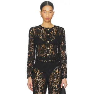 La Porte Coco Lace Cardigan in Black