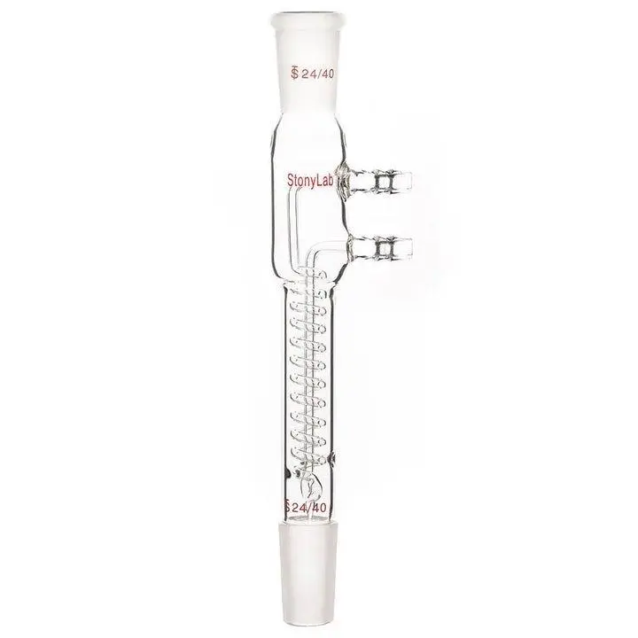 Glass Dimroth Coil Reflux Condenser with 24/40 Joints and Hose Connections