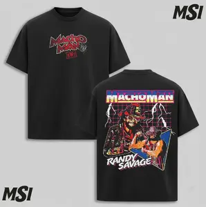 Macho Man Randy Savage Lightning Bolts Inspired T-Shirt – Retro 80s Wrestling Graphic Tee, Bold Classic Fan Style, Unisex for Men and Women