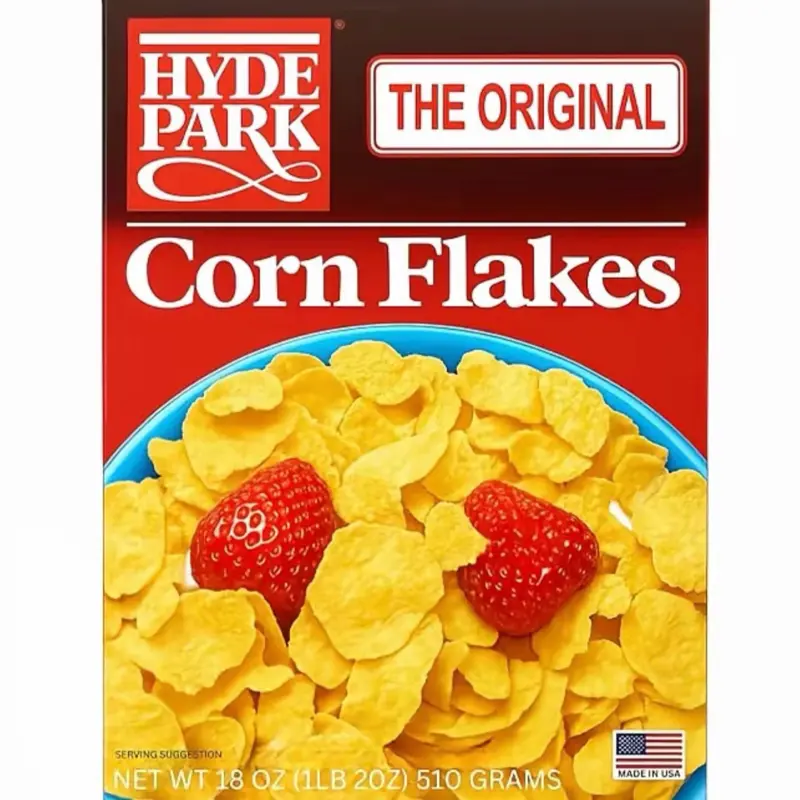 Hyde Park Original Corn Flakes (Haiti) - Pantry Breakfast Corn Cereal snack Food.