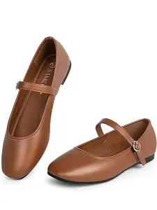 Mary Jane Flats Shoes Women Square Toe Ballet Flats Comfortable Walking Shoes Ankle Strap Flats Casual Slip on Flats Women Flats Elegant Dress Shoes Office Footwear