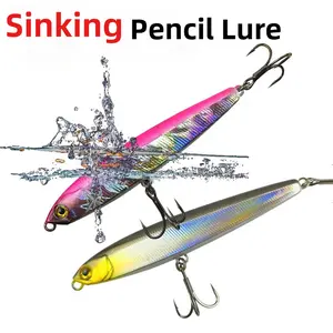 5pcs Sinking Pencil Lure Artificial Bait for Long Casting Freshwater Bass Topmouth Culter Mandarin Fish Redtail Sea Bass with Built-in Rattle 18g Wild Fishing Tackle Rattle Minnow Lure