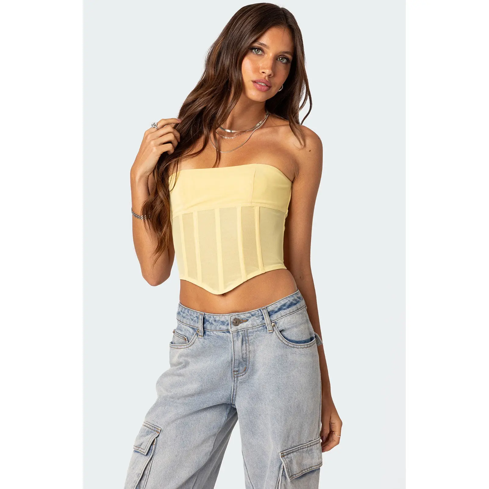 Evangeline Sheer Mesh Corset