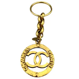 Pre-owned CHANEL Gold-plated Small Leather Goods Key Holder
