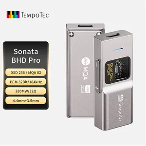 TempoTec Sonata BHD Pro portable USB C dongle DAC and Amplifier which can use on android phone, iPhone, iPad, computers to decode high resolution music 4.4mm& 3.5mm,PCM384kHz(Grey) Audio Digital amplifier