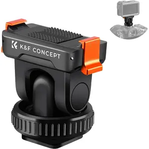 K&F Concept Cold Shoe Action Camera Magnetic Quick Mount Holder, Tripod Mount for DJI Osmo Action 5 Pro Hot Shoe Camera Adapter with 1/4" Screw Hole for Osmo Action 3/4 DSLR Photography Accessories