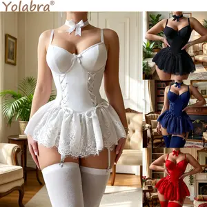 Sexy Camisole Pajamas Lace Mesh Pure Desire Style Bow Decor Shaping Slim Fit Soft Breathable Stretchy Fabric Comfortable Nightgown Sleepwear Set Home Wear Bedroom Wear Honeymoon Date Nights Romantic Occasions