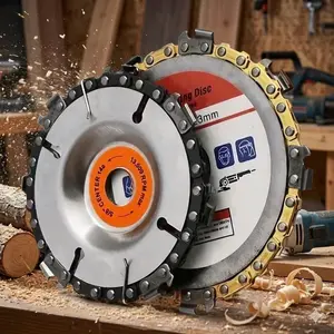 Professional Wood Carving Disc Kit: Angle Grinder Chainsaw Attachment, High Carbon Steel Chain Blades for Hardwood & DIY Projects. Anti-Kickback Safety Design, Replaceable Woodworking Tools, Durable Power Tool Accessories, Screw Mountable.