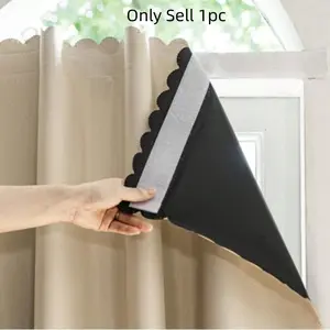 Self-Adhesive No-Drill Curtains with Hook and Loop, 100% Blackout Drapes for Living Room Bedroom Balcony, Easy to Remove and Rent-Friendly