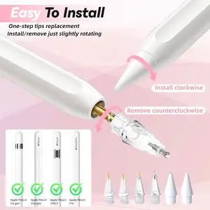 Durable Needle Tube Transparent Silent Writing Pen Conversion Kit, Universal Capacitive Stylus, Ballpoint Tip Replacement Set, Touchscreen Pen