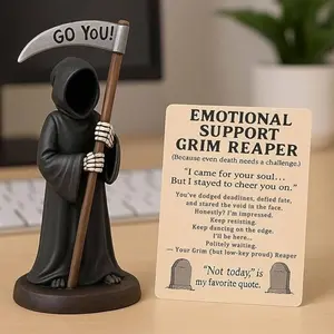 Halloween Bestseller Grim Reaper Scythe Ornament, Resin Statue, Perfect for Festival Decor, Indoor Decoration, Gift for Friends, Birthday, Holiday Gifts