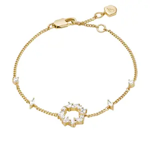 Fossil Women's Ellis Mixed Shapes Gold-Tone Brass Station Bracelet