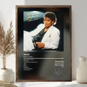 [SALE UP TO 45%] Thriller Album Cover Unframed Poster, Michael Jackson Retro Music Decor, Iconic Wall Art