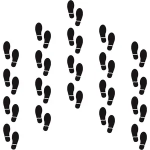 20 Pairs 40 Prints Black Shoe Stickers 7 Inch Footprints Floor Decals Stickers Feet Distance Floor Sign Party Decor Guide…