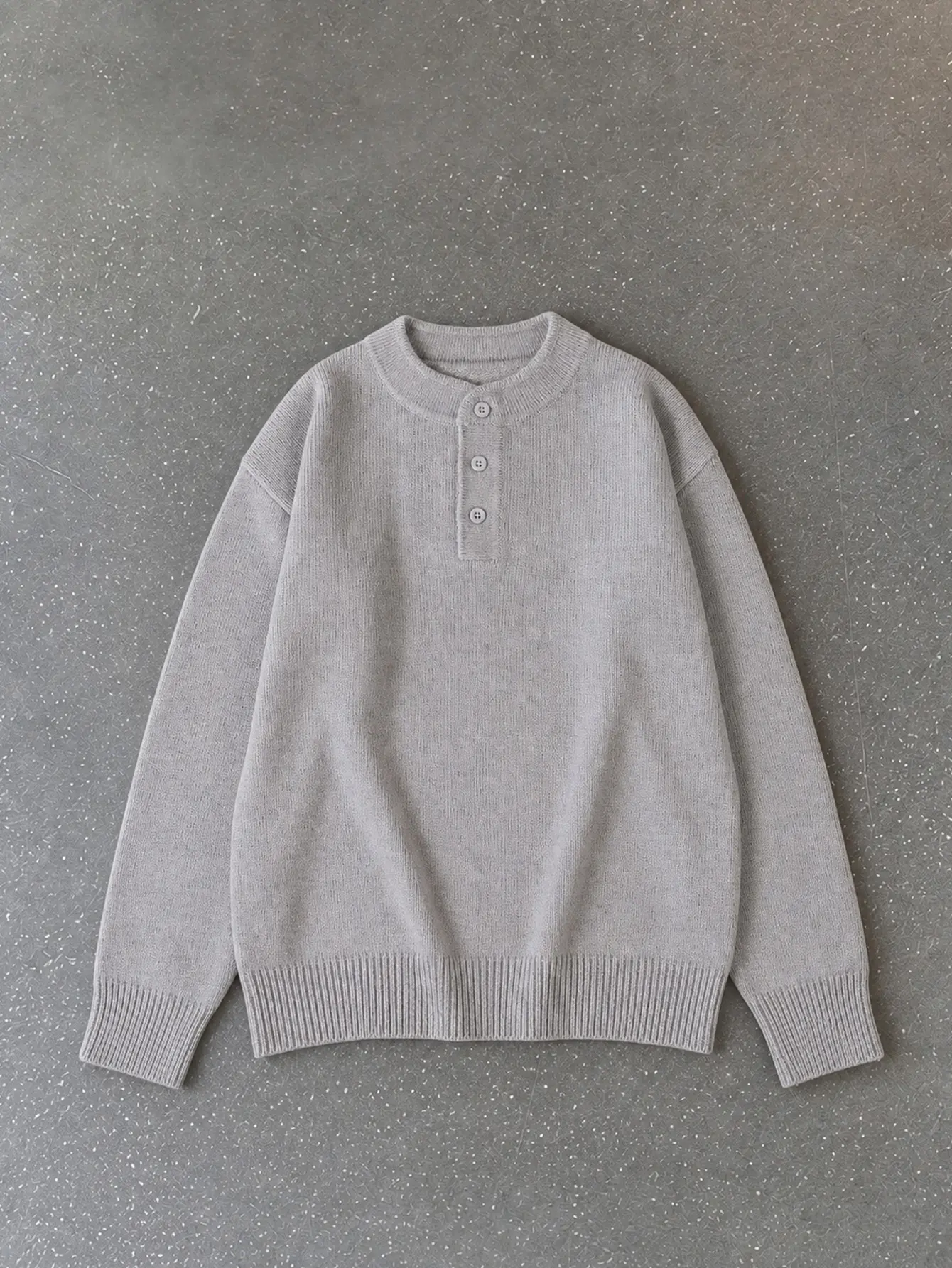 Men’s warm knit long sleeve Basic pullover buttoned crew neck sweater,unisex fashion versatile,solid color casual trendy classic style,soft comfortable Plain tops,suitable for everyday wear,commuting,school,outdoor,fall/winter Knitwear Menswear