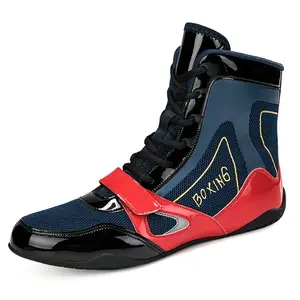 New Arrival Couple Shoes, New Boxing Shoes, Fashion Trendy Competition Boxing Shoes, Non-Slip Wear-Resistant Boxing Training Shoes, Unisex High-Top Shock-Absorbing Boxing Boots, Suitable for Both Training & Matches, Lightweight Professional Wrestling & Bo