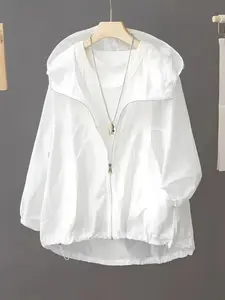 Summer new flight jacket, UV protection 2025 New outdoor sunshade clothing, women's light and thin sun protection clothing, outdoor casual thin coat, fashionable and versatile style, breathable and sun protection short coat, Outerwear, Long Sleeve