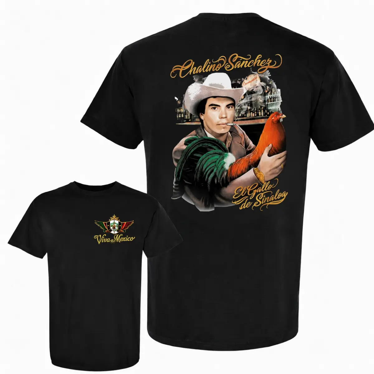 Chalino Sanchez Rooster T-Shirt, Mexican Western Graphic Tee, Gamefowl Country Shirt, Vintage Ranch Rooster Tee, Mexican Cowboy Graphic T-Shirt, Regional Mexican Style Shirt