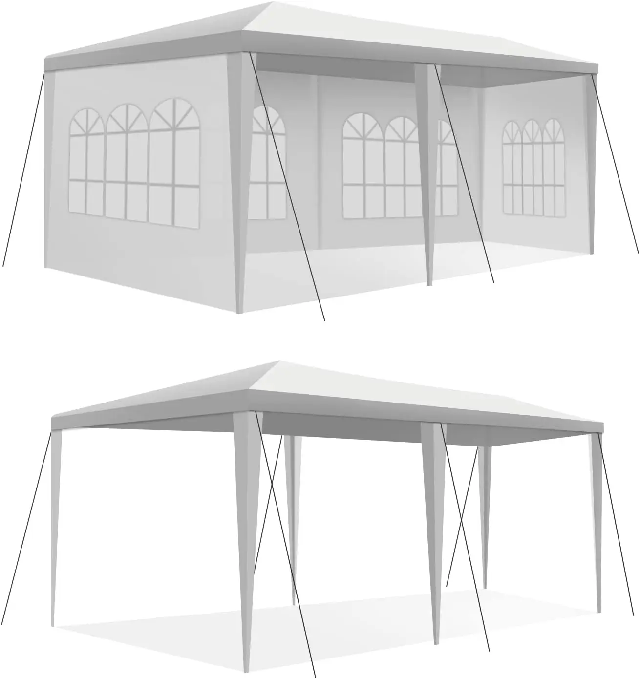 Canopy Tent, 10'x20' Patio Gazebo,Wedding Party Tent, 4 Removable Sidewalls for Outdoor Backyard Wedding BBQ Camping(White)