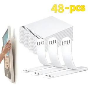 48-Pack Damage-Free Picture Hanging Strips | Renter-Friendly Wall Adhesive for Frames & Decor | Heavy Duty No-Trace Magic Strips