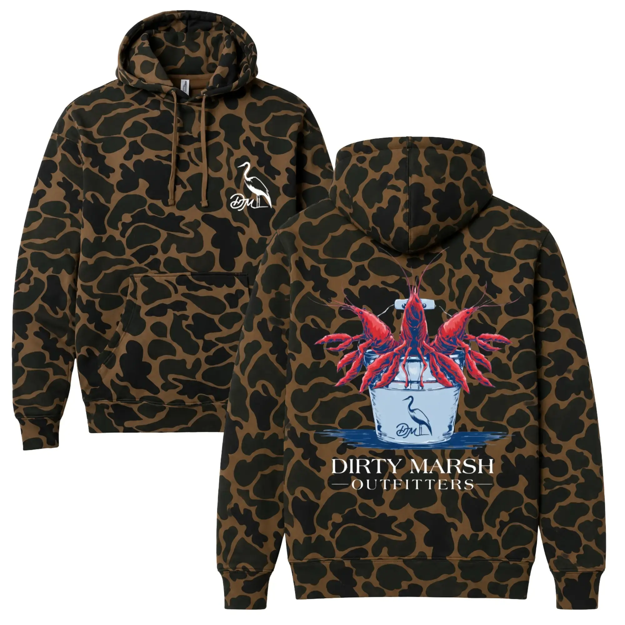 Dirty Marsh Crawfish Bucket Hoodie, Vintage Duck Camo Hoodie Pullover For Men And Women, Mossy Oak Bottomland Camo Hoodie, Camo Hunting Hoodie, Unisex Fashion Top, Trendy 3D Hoodie