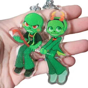 Caliborn and Calliope Glitter Keychains - 2 5" with Silver Clasp