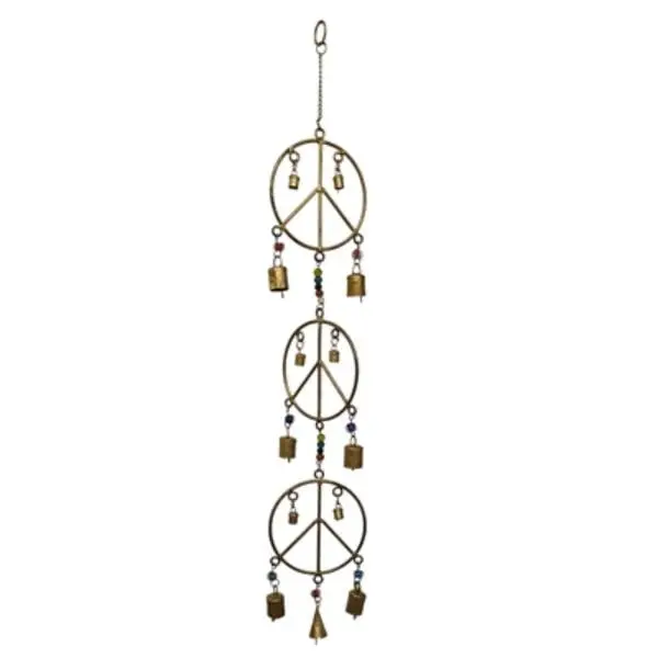 Metrotex Designs 62228 Peace Sign Bell Wind Chime