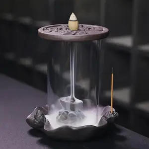 Creative Ceramic Backflow Incense Burner, 1 Count Waterfall Design Incense Holder, Aromatherapy Censer for Home Office Decor, without Incense, Scent