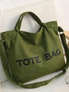 Large Capacity Canvas Work Tote Bag 2026 New Casual Handheld Shoulder Bag Student High Aesthetic Shopping Bag Daily Commuter Backpack Casual Trendy Bag